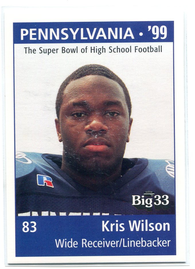 KRIS WILSON 1999 Big 33 Pennsylvania PA High School card PITT Panthers