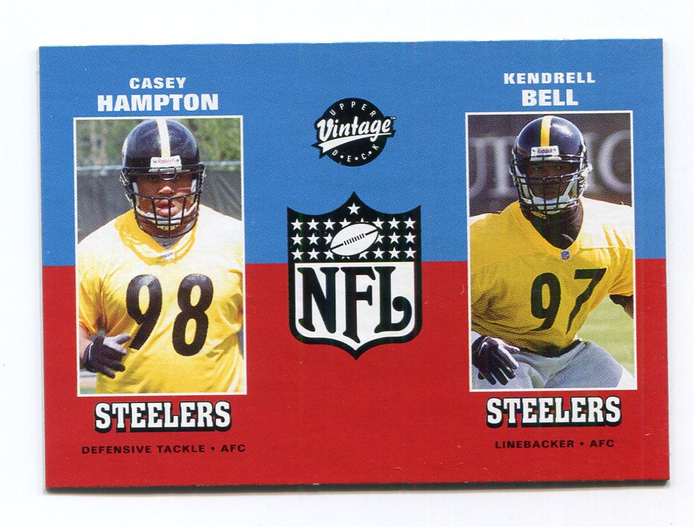 CASEY HAMPTON / KENDRELL BELL 2001 UD Vintage #272 ROOKIE Texas Longhorns  STEELERS Georgia Bulldogs