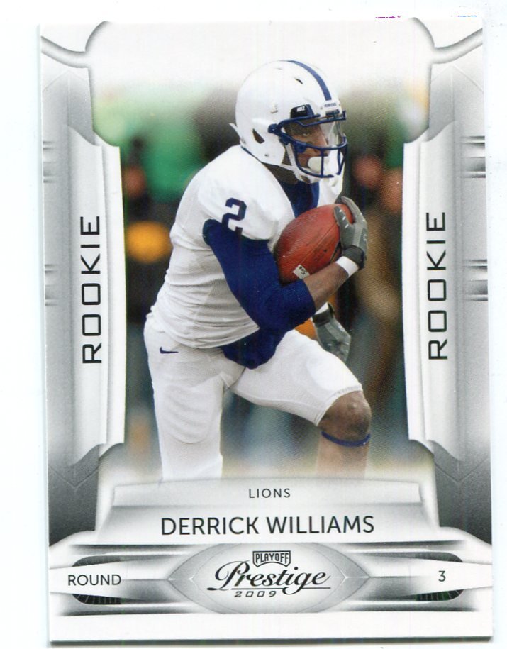 DERRICK WILLIAMS 2009 Playoff Prestige #134 ROOKIE Detroit Lions PENN STATE