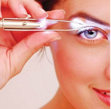 New Led Tweezer Super Bright Lady's Tweezer Eyerbrow Stainless Steel