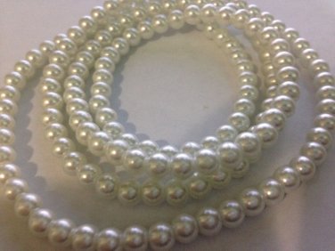 White Colorful Round Beads 155 Pcs New