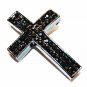 Rhinestone Cross Connector Black