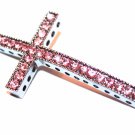 Pink Rhinestone Cross Bracelet Connector