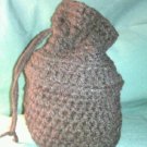 Black Hand-made Drawstring Bag