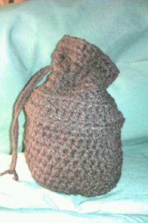 Black Hand-made Drawstring Bag