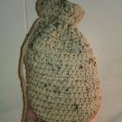 Beige Hand-made Drawstring Bag