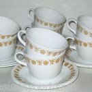 CORELLE ♥♥Corning Ware♥♥BUTTERFLY GOLD ♥♥8 Cups & Saucers♥♥ plates retro vintage