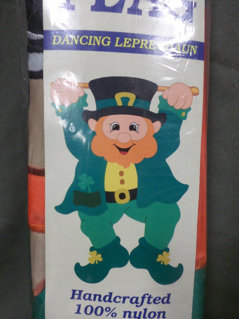 St Patrick Leprechaun Decorative Applique Flag