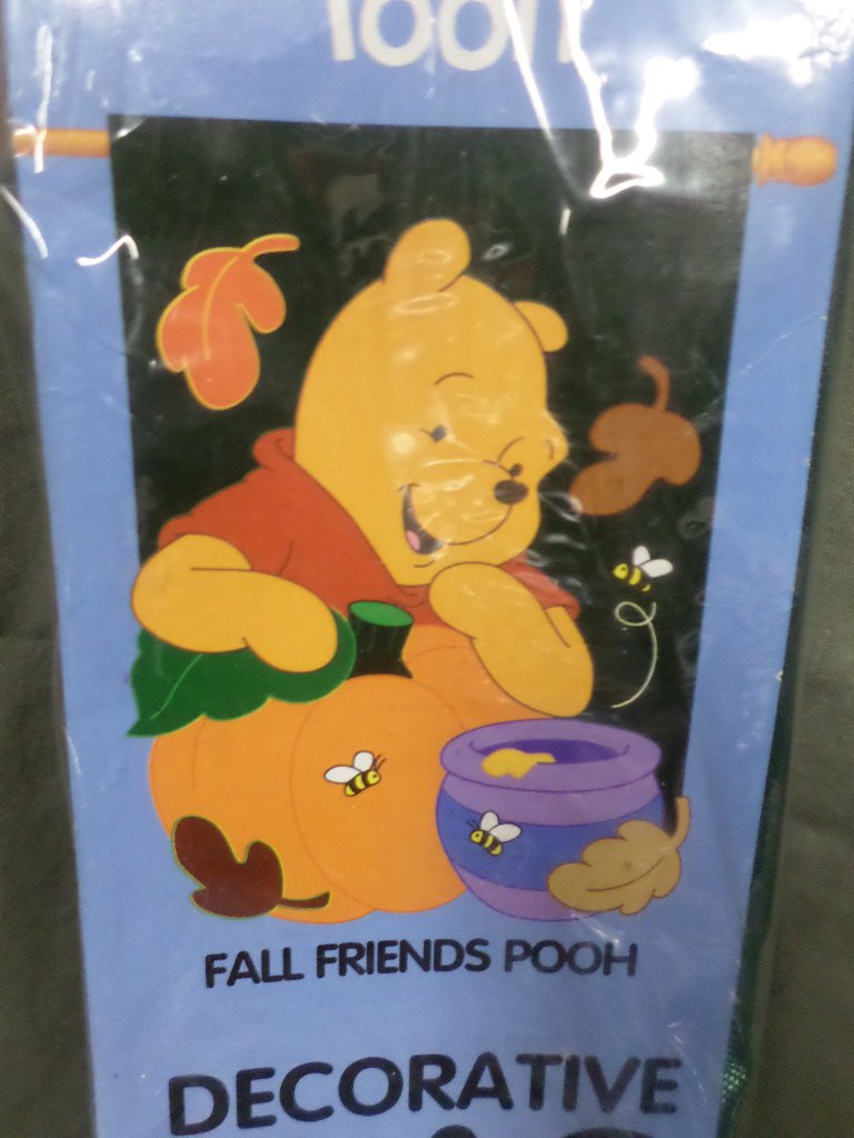 Fall Friends Winnie the Pooh Decorative Applique Flag