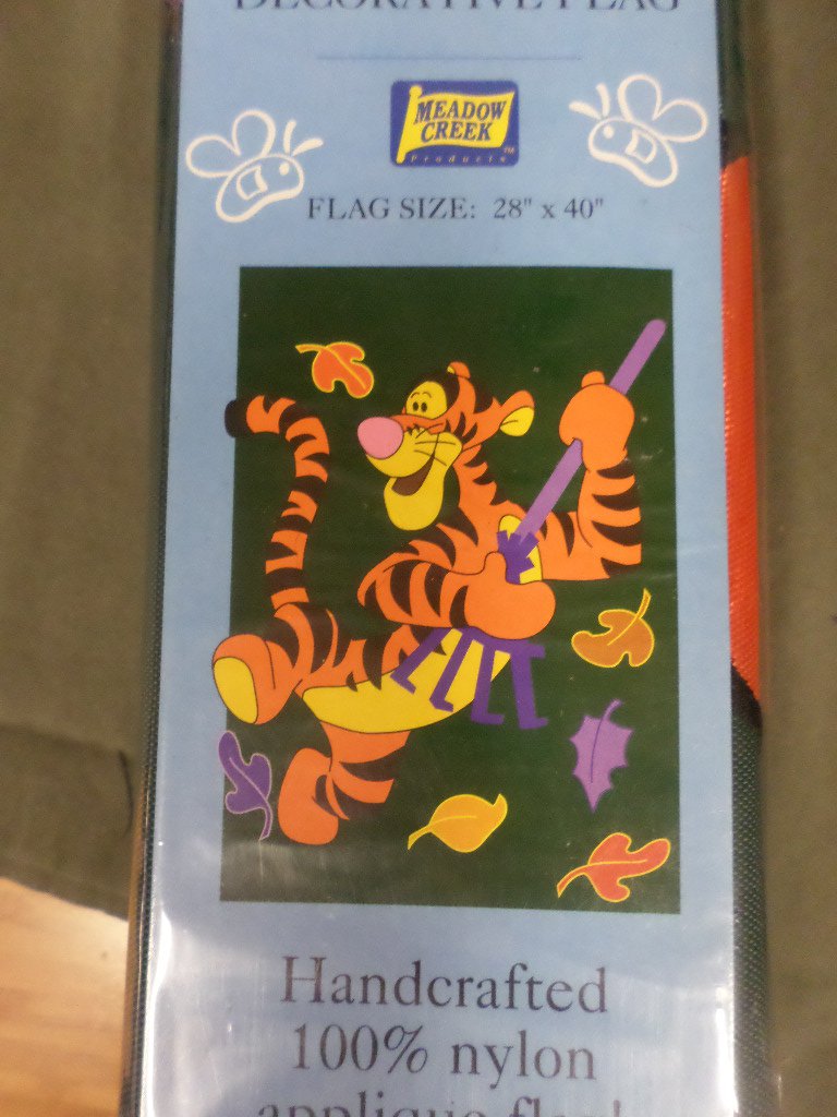 Fall Fun Winnie the Pooh Tigger Decorative Applique Flag
