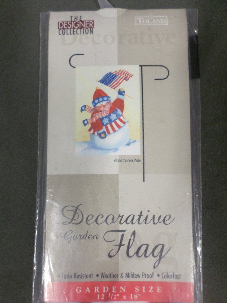 Patriotic Snowman Decorative Screen Printed Flag