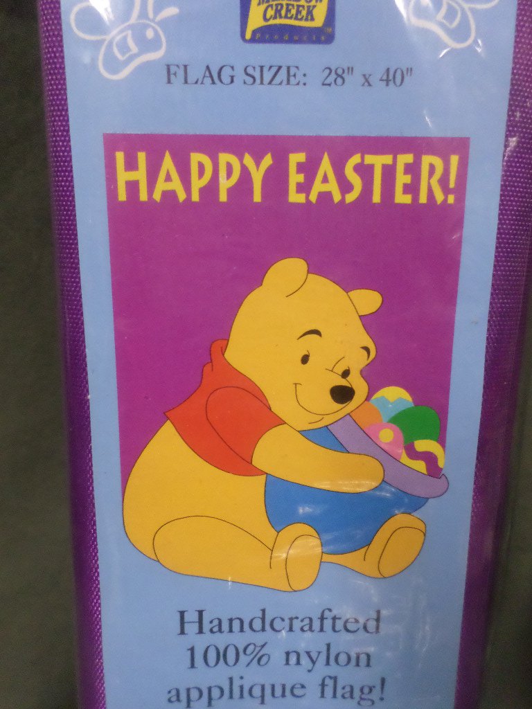 Easter Winnie the Pooh Decorative Applique Flag