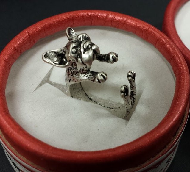 Boston Terrier Dog Ring - Gold Color