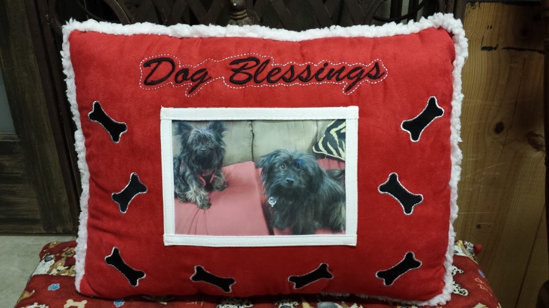 Dog Blessings Holiday Home Throw Pillow