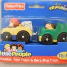 Fisher Price Little People Wheelies Tow Truck & Recycling Truck