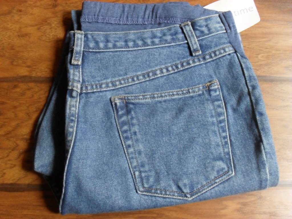 Induetime Denim Knit Front Panel Maternity Jeans Size 14