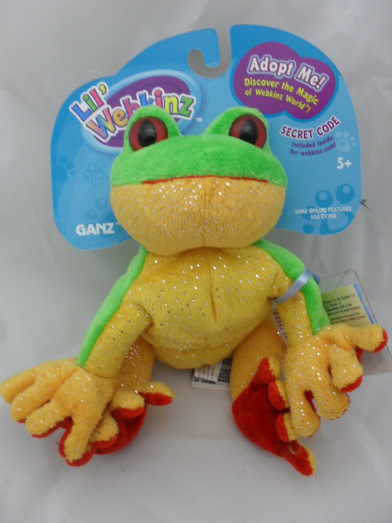 GANZ Webkinz Green Frog Plush H5001 With Code for sale online 