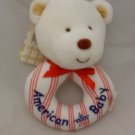 Cherokee Baby American Bear Round Plush Rattle Toy