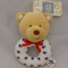 Cherokee Baby American Stars Bear Round Plush Rattle Toy