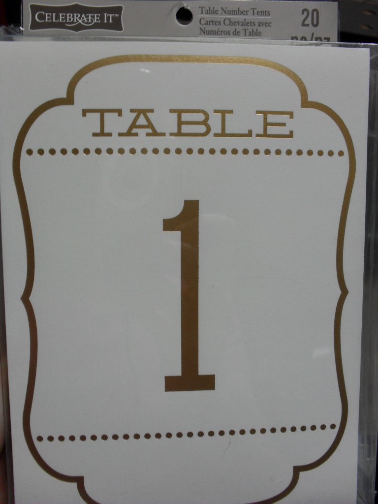 Celebrate It Table Number Tents - Gold Foil