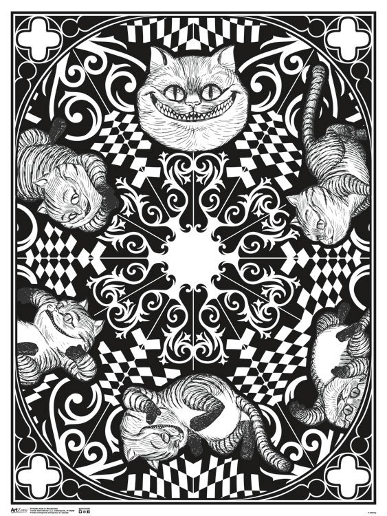 ArtZone Poster - Doodle Coloring - Alice in Wonderland