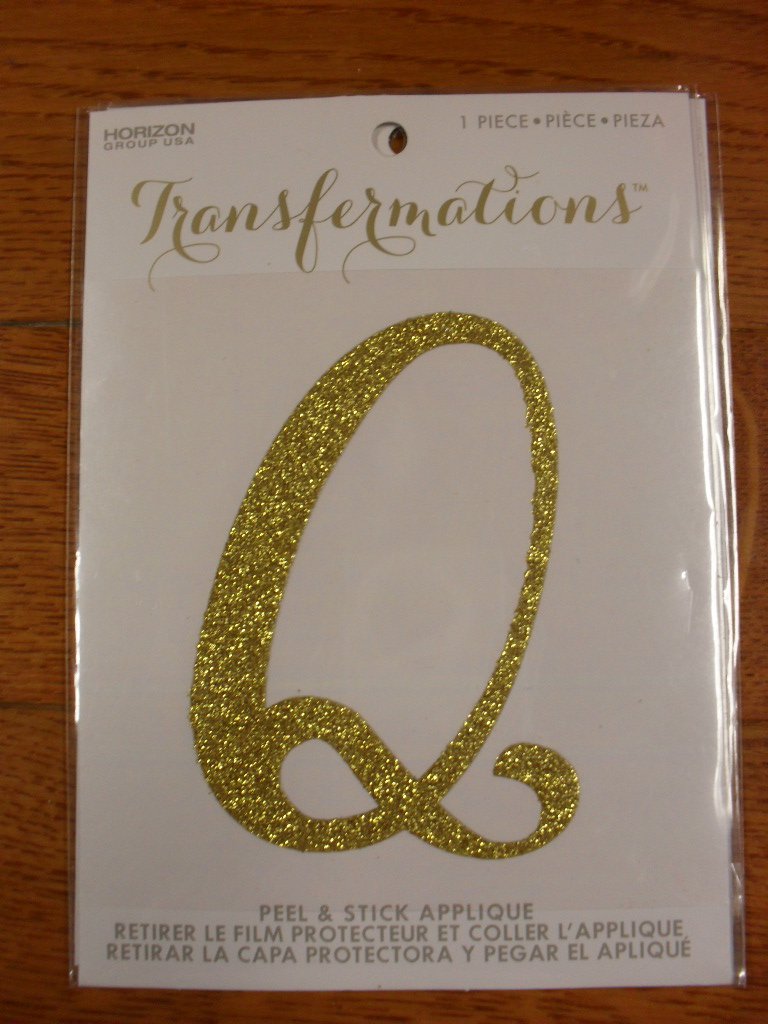 Horizon Transfermations Gold Initial "Q" Peel & Stick Applique