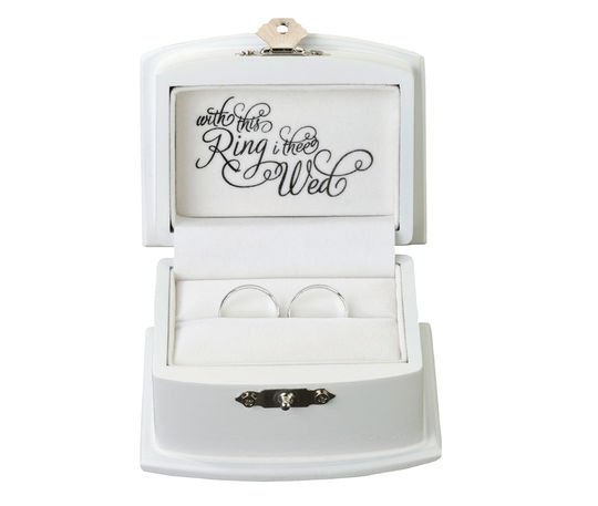 Lillian Rose White Wedding Ring Bearer Box