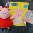 Peppa Pig Plush Backpack, Color Book & Egg Bundle