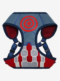 Marvel Comics Captain America Dog Pet Harness - Size Small