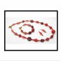 Red: Necklace, Bracelet and Earrings Set (N1032)