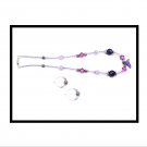 Pink/Purple: Necklace & Earrings Set (N1012)