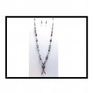 Floral Purple: Necklace & Earrings Set (N1003)