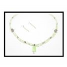 Pale Green: Necklace & Earrings Set (N1015)