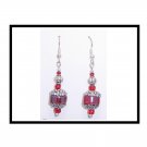 Red/Silver: Earrings (E2070)