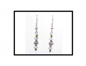 Green/Silver: Earrings (E2043)