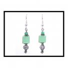 Green/Silver: Earrings (E2050)