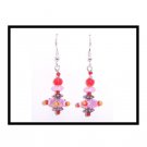 Pink/Red/Silver: Earrings (E2057)