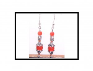 Orange/Silver: Earrings (E2064)