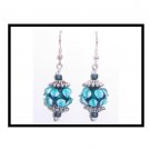Blue-Green/Silver: Earrings (E2076)
