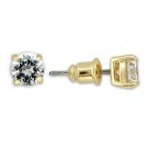 18kt Gold gp 1 Carat Cubic Zircinian Round Pierced Earrings Ear Studs 414908