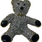 TeddyBear Brooch Pin Austrian Crystal Simulated Diamond