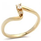 18kt Gold gp Ladies Round Crystal #527 Ring Sz 5-10