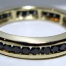 18kt Gold gp Black Stone Eternity Ring Sz 4-9 ET-19