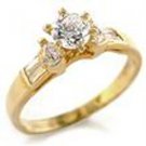 18kt Gold gp Ladies Clear Crystal #503 Ring Sz 5-10