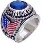Rhodium rp Truck Driver Simulated Sapphire Ring Sz 9-14 TR9 Free Shipping