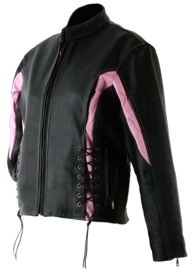 Hawg Hides Ladies's Black Solid leather Motorcycle Jacket (MEDIUM)