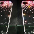 Swarovski Crystals Pink Top Transparent Crystal Clear iphone 5 case