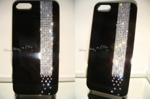 Swarovski Crystals Glossy Black  iphone 5 case