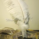 White Wedding Feather Pen with Swarovski crystals Pen Stand