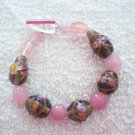 Pink & Grey Lampwork Bracelet - TTpg